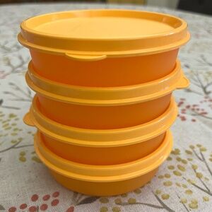 Tupperware Little Wonders Bowl Set of 4 Orange